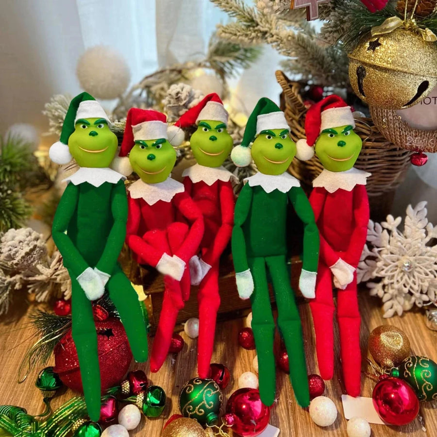 🎄 Elfo Natalizio di Peluche – Decorazione Morbida per Albero e Casa