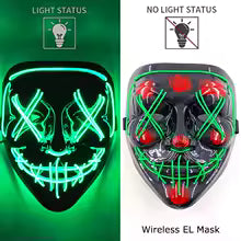 🎭 Maschera Horror LED Neon – Luminosa per Halloween, Carnevale e Feste