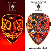 🎭 Maschera Horror LED Neon – Luminosa per Halloween, Carnevale e Feste
