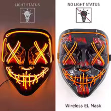 🎭 Maschera Horror LED Neon – Luminosa per Halloween, Carnevale e Feste