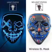 🎭 Maschera Horror LED Neon – Luminosa per Halloween, Carnevale e Feste