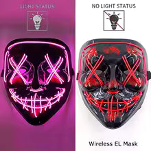 🎭 Maschera Horror LED Neon – Luminosa per Halloween, Carnevale e Feste