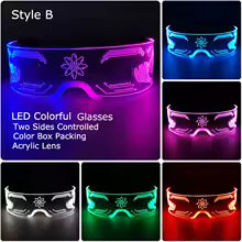 👓 Occhiali LED Visiera Neon – Halloween, Natale e Party Accendi la notte e diventa protagonista della festa! 🌟