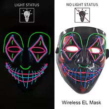 🎭 Maschera Horror LED Neon – Luminosa per Halloween, Carnevale e Feste