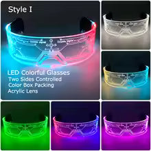 👓 Occhiali LED Visiera Neon – Halloween, Natale e Party Accendi la notte e diventa protagonista della festa! 🌟