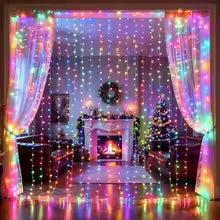 ✨ Tenda Luminosa LED USB – Luci Decorative con Telecomando e 8 Effetti 🎄