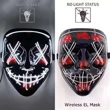 🎭 Maschera Horror LED Neon – Luminosa per Halloween, Carnevale e Feste